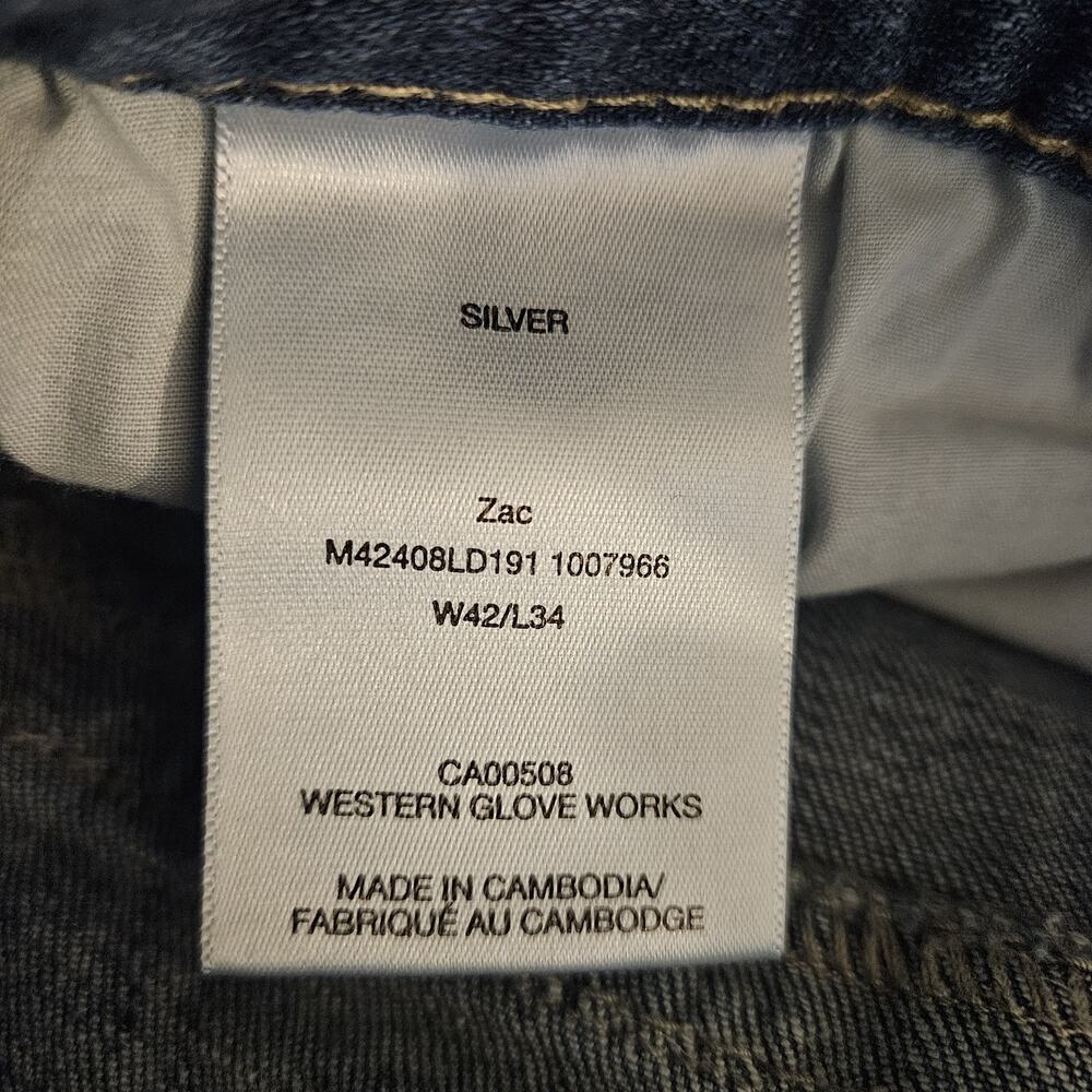 Silver Jeans Co Mens Zac Relaxed Fit Straight Leg Medium Wash Denim Size 42x34 - Picture 7 of 7